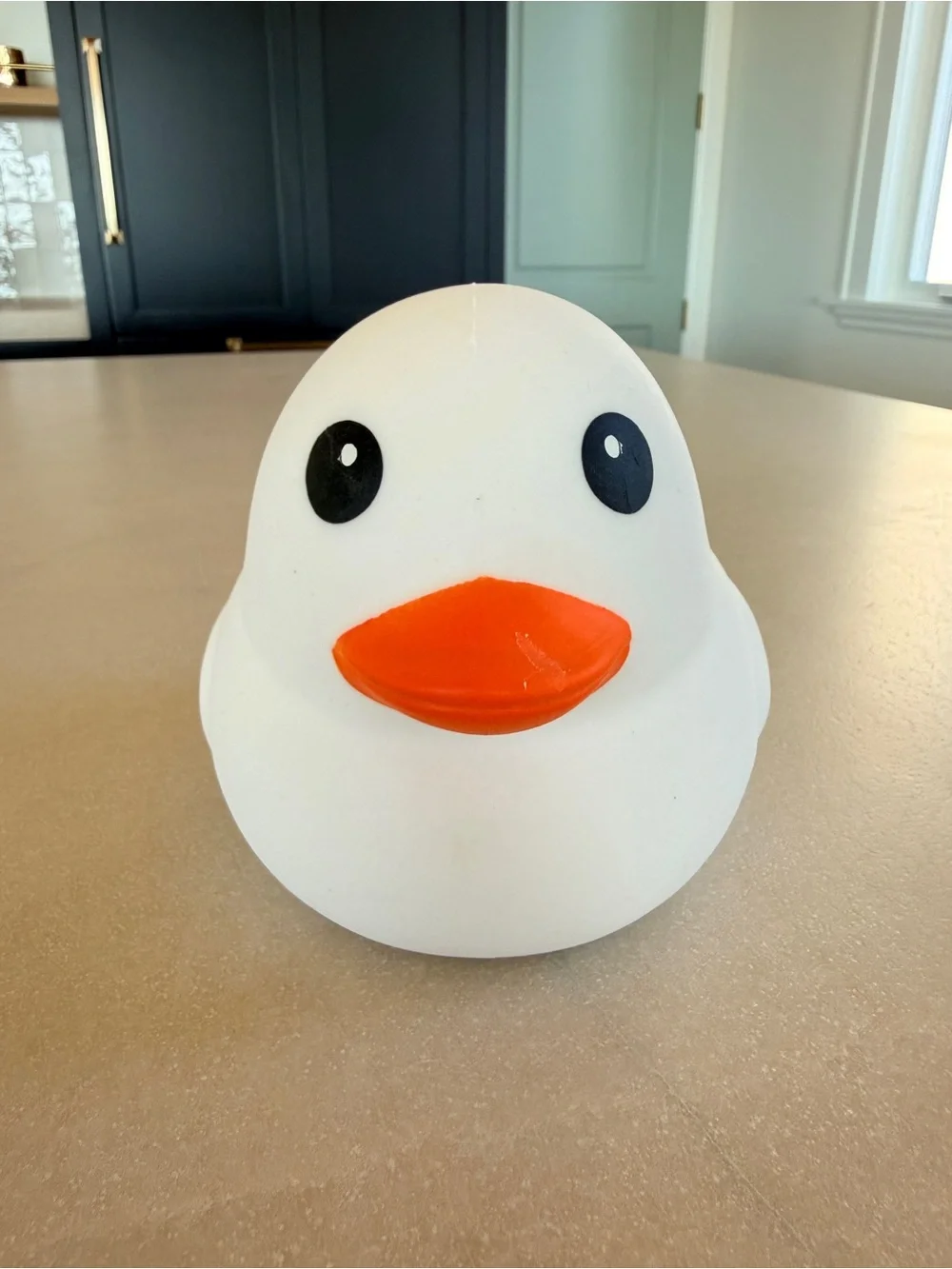 NWT Sunny Days Squeezy Americana Jumbo White Squishy Duck Stress Ball Toy 6”